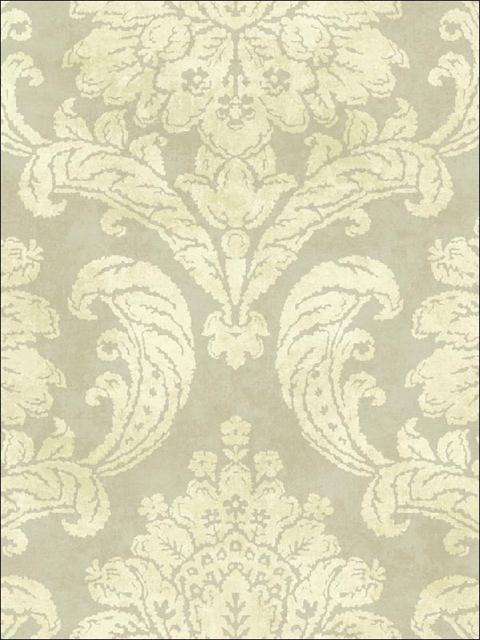 Grey and Gold Damask