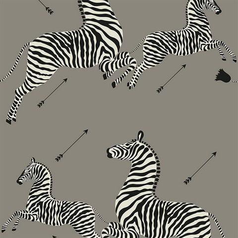 Grey Zebra Safari Scalamandre Self Adhesive Wallpaper