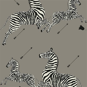 Grey Zebra Safari Scalamandre Self Adhesive Wallpaper