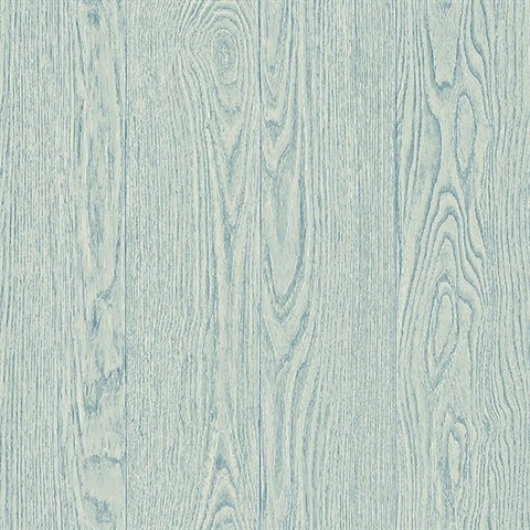 Groton Light Blue Wood Plank Wallpaper