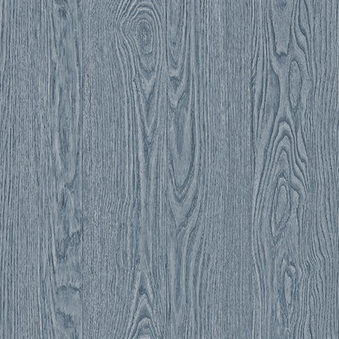 Groton Blue Wood Plank Wallpaper