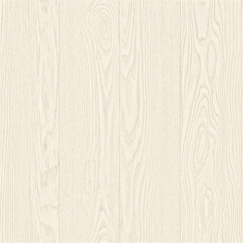Groton Cream Wood Plank Wallpaper