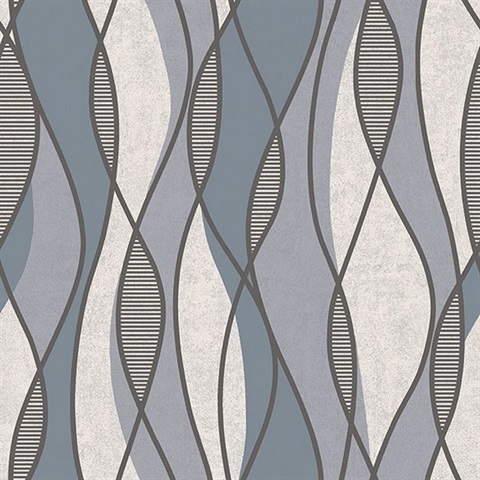 Gyro Charcoal Swirl Geometric Wallpaper