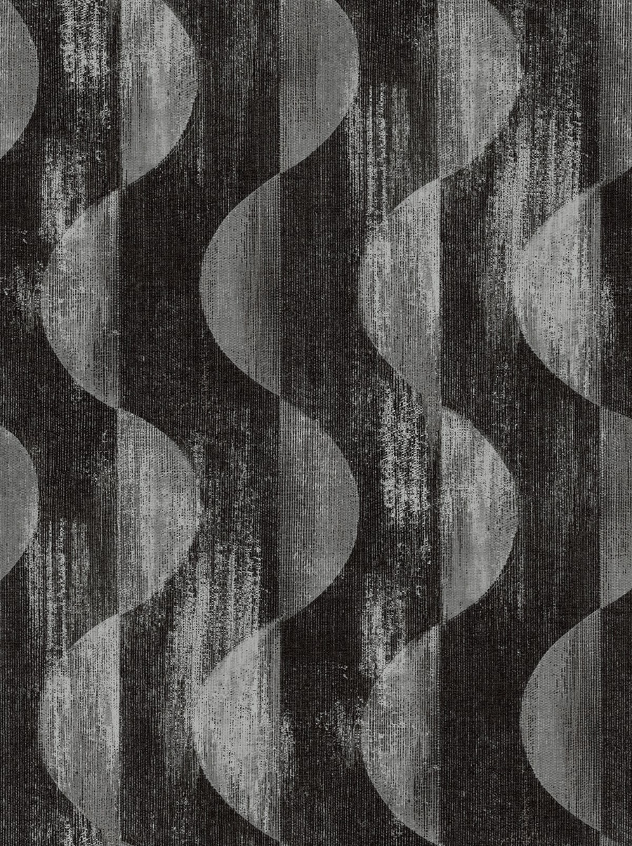 Half Circles Charcoal Peel & Stick Wallpaper