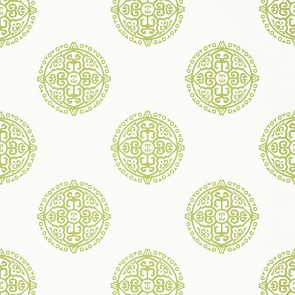 Halie Circle Green Wallpaper