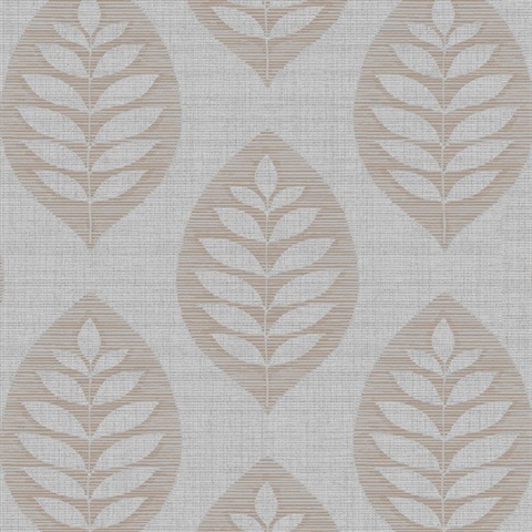 Harstad Grey Leaf Wallpaper