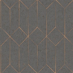 Hayden Charcoal Concrete Trellis Wallpaper