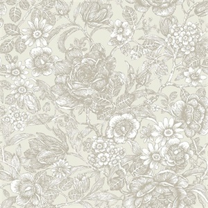Hedgerow Wheat Floral Trails Wallpaper