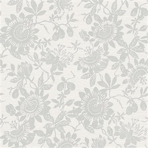 Helen Light Grey Floral Trail Wallpaper