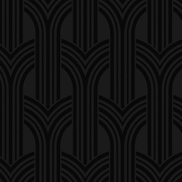 Hendrix Arches Carbon & Metallic Black Wallpaper