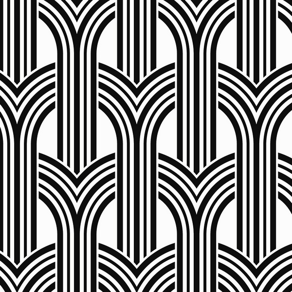 Hendrix Arches Off-White & Onyx Wallpaper