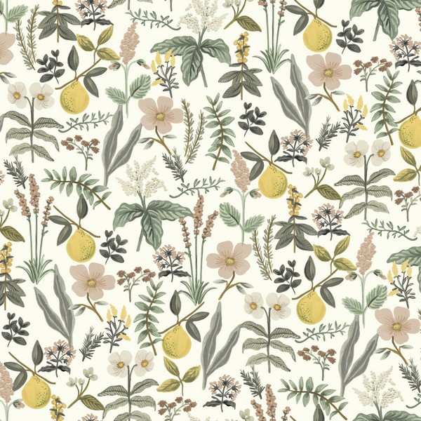 Herb Garden Cream Botanical Premium Peel + Stick Wallpaper
