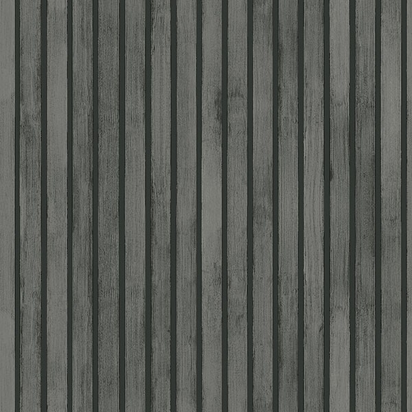 Herman Charcoal Wood Wallpaper