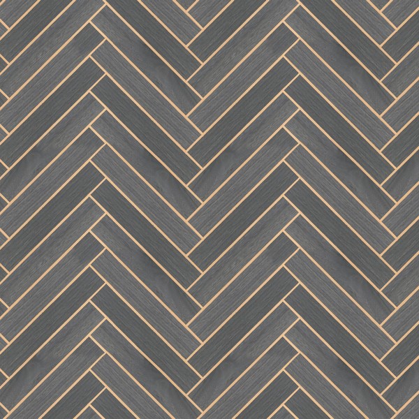 Herringbone Wood Veneer Graphite Wallpaper