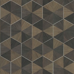 Hexagram Wood Veneer Wallpaper