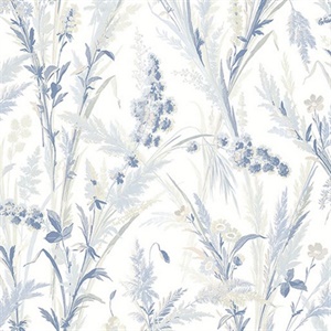 Hillaire Navy Meadow Wallpaper