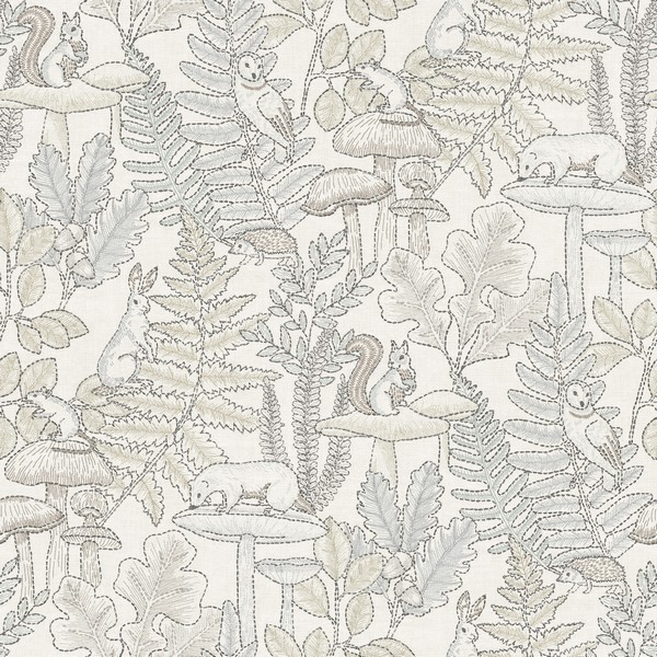 Holt Neutral Woodland Wallpaper