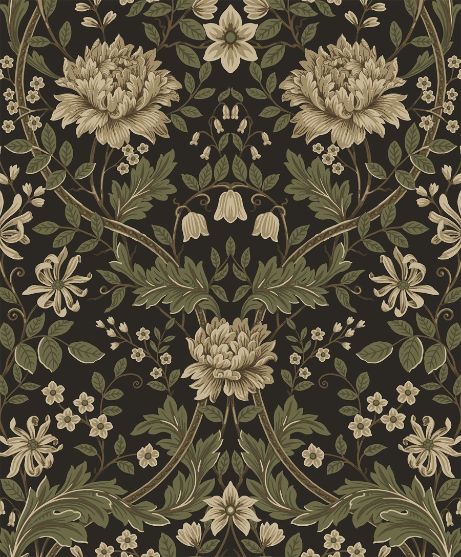 Honeysuckle Floral Prepasted Wallpaper