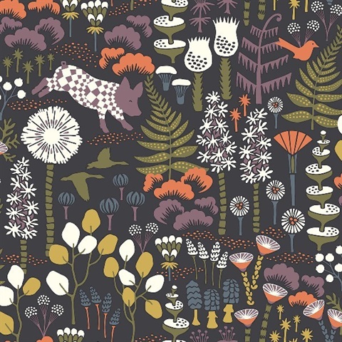 Hoppet Folk Multicolor Scandinavian Wallpaper