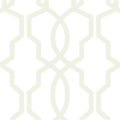 Ashford House Hourglass Trellis Wallpaper - Pearl