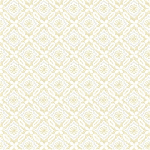 Hugson Yellow Quilted Damask Wallpaper