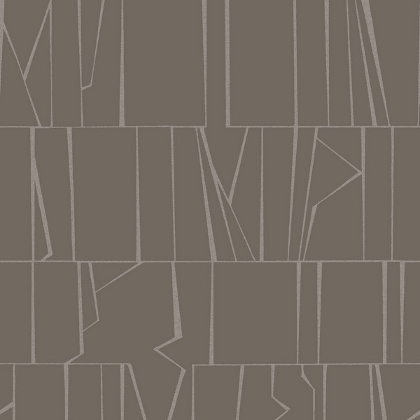 Huntington Chocolate Geometric Stripe Wallpaper