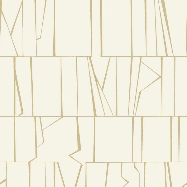 Huntington Gold Geometric Stripe Wallpaper