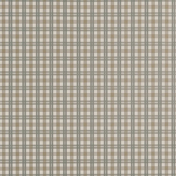 Huntly Plaid Grey and Beige Wallpaper