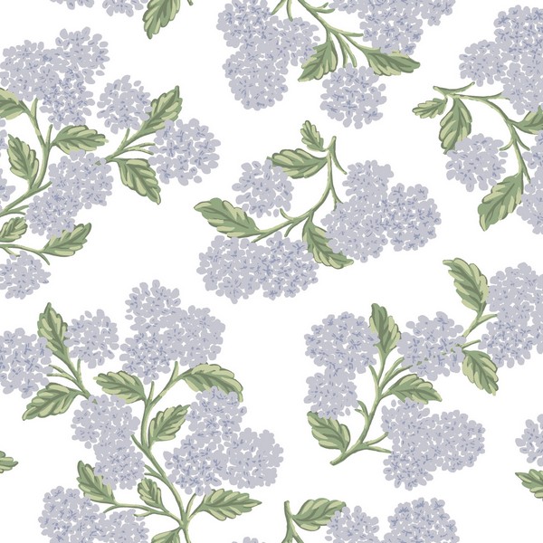 Hydrangea Lilac & White Peel & Stick Wallpaper