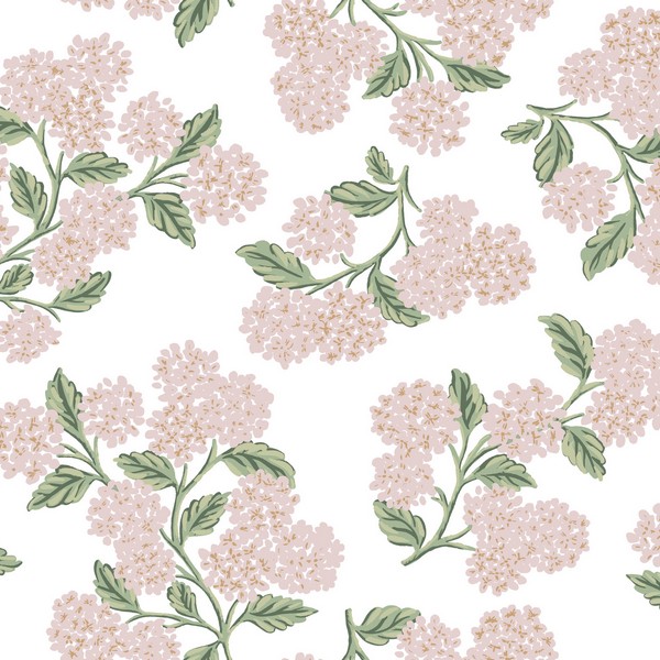 Hydrangea Pink & White Peel & Stick Wallpaper