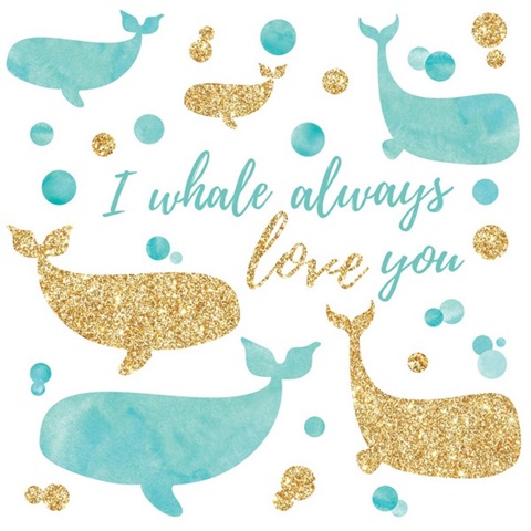 I Whale Always Love You Peel And Stick Wall Decals With Glitter
