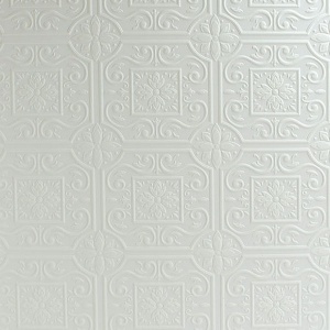 Ibold White Tin Ceiling Scroll Paintable Wallpaper