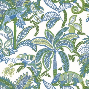 Iggy Blue and Green Wallpaper
