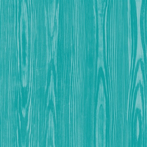 Illusion Aqua Faux Wood Wallpaper