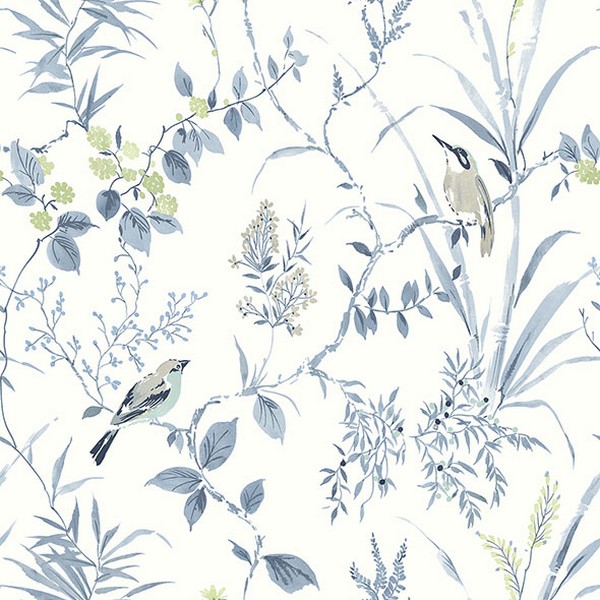 Imperial Garden Blueberry Botanical Wallpaper