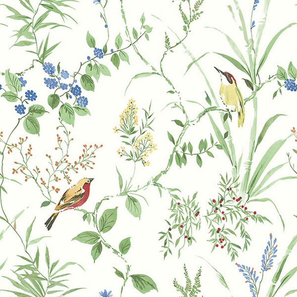 Imperial Garden Green Botanical Wallpaper