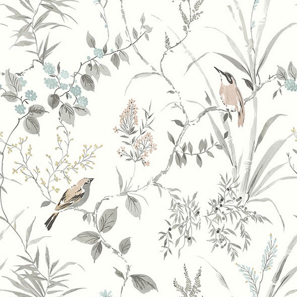 Imperial Garden Neutral Botanical Wallpaper