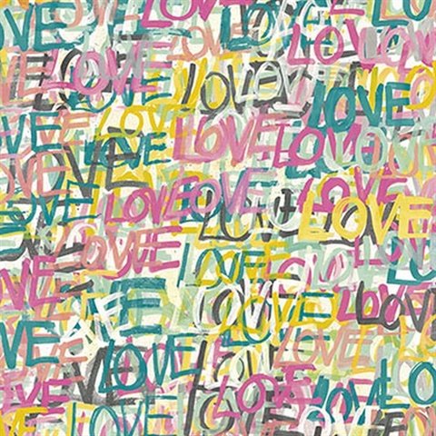 Indio Pastel Love Scribble Wallpaper