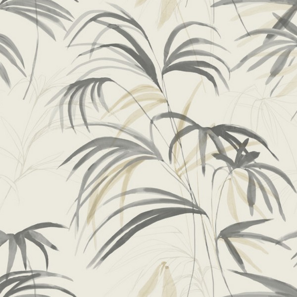 Inky Warm Neutral Palms Wallpaper