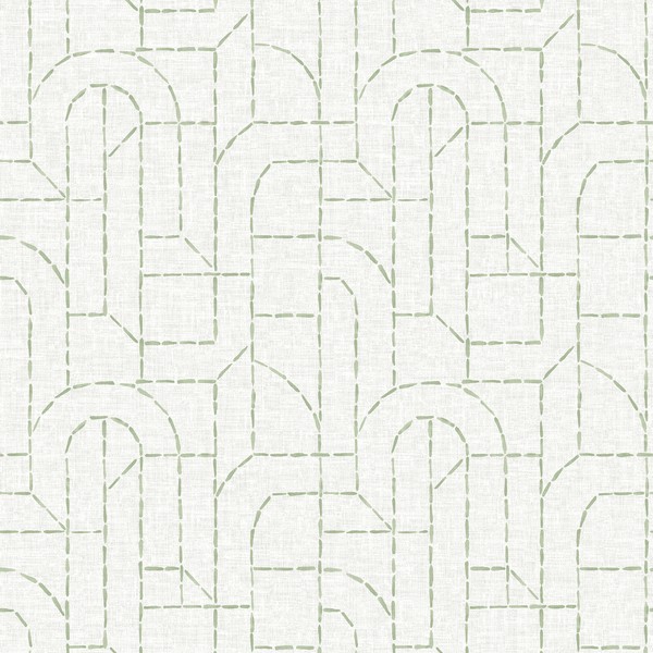 Integrity Light Green Arched Outlines Wallpaper