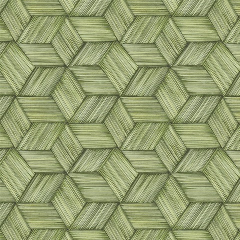 Intertwined Green Geometric Wallpaper