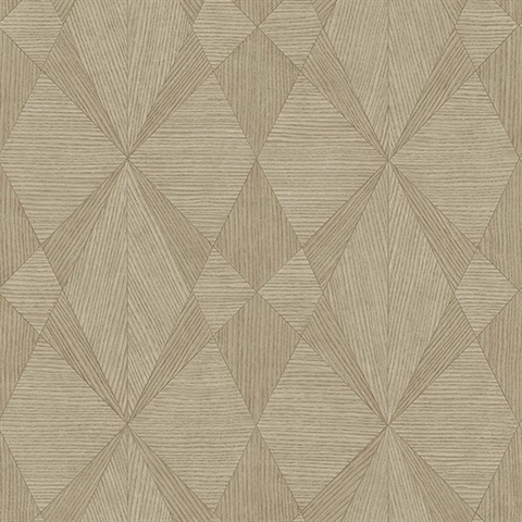 Intrinsic Light Brown Geometric Wood Wallpaper