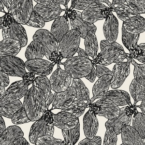 Island Orchid Black and White Wallpaper