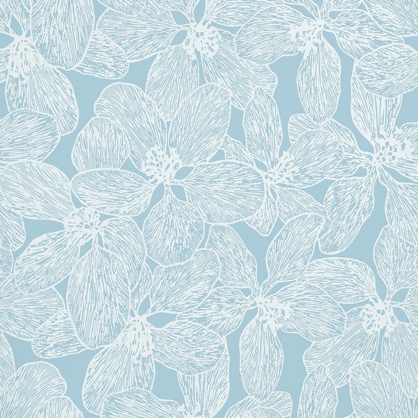 Island Orchid Light Blue Wallpaper