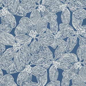 Island Orchid Navy Wallpaper