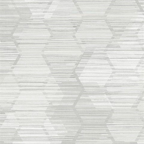 Jabari Light Grey Geometric Faux Grasscloth Wallpaper