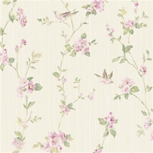 Jacqueline Multicolor Floral Scroll Wallpaper