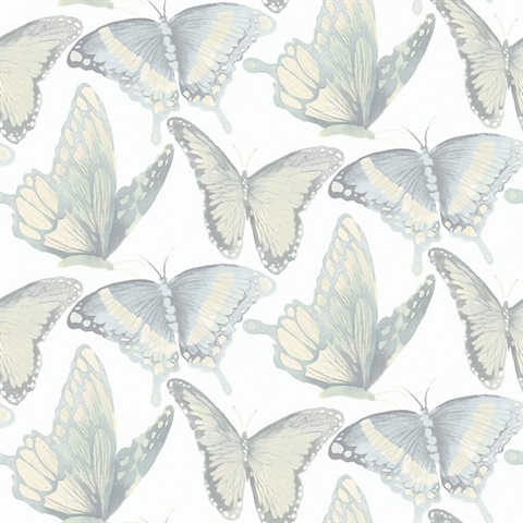Janetta Mint Butterfly Wallpaper