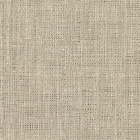 Jonus Taupe Faux Grasscloth Wallpaper