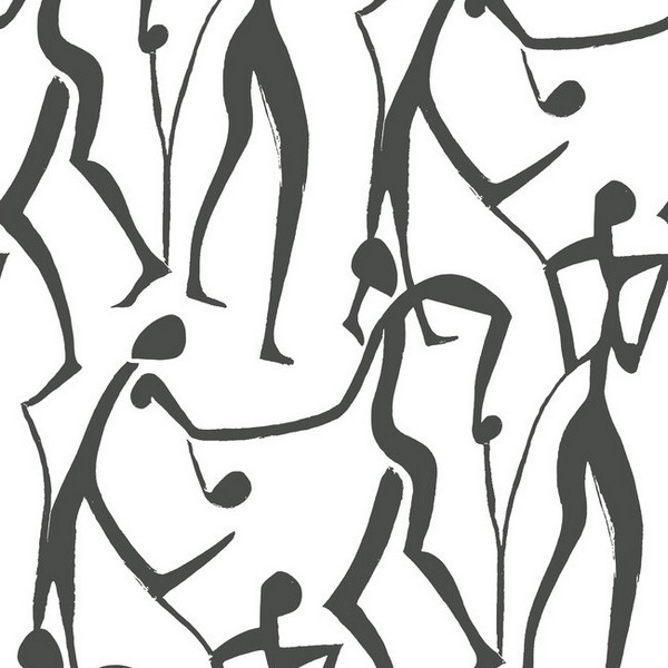 Joyful Dancers Carbon Black Wallpaper